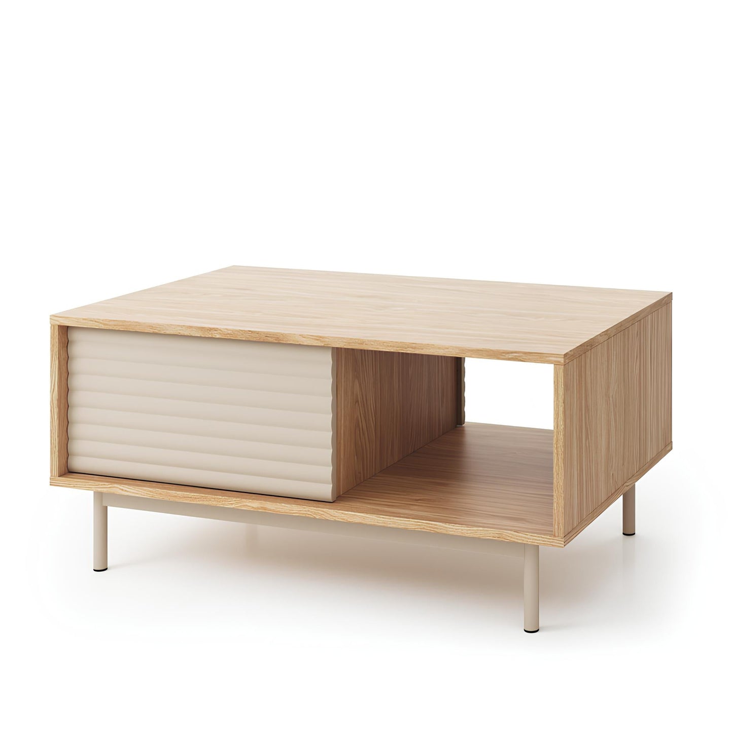 Kafijas galds Tilipa 100/60/46 cm kašmirs/ellots ozols - N1 Home