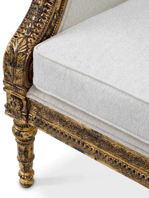 Krēsls Georges Jacob Eichholtz 1220/70/101 cm Sentier cream | Antique gold finish