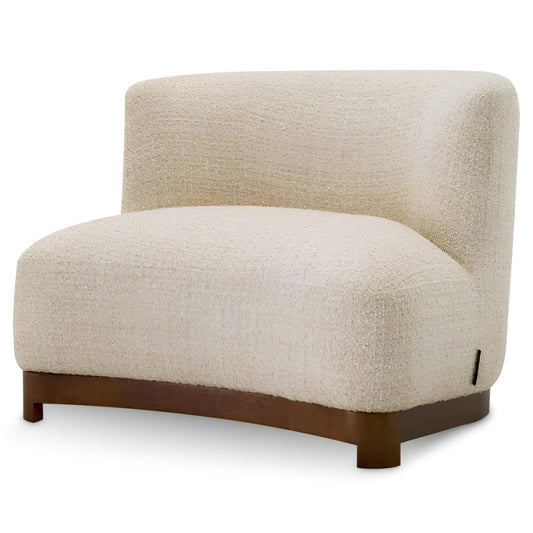 Krēsls Stelvio Eichholtz 92/92/74 cm Winslow chenille beige | walnut finish base