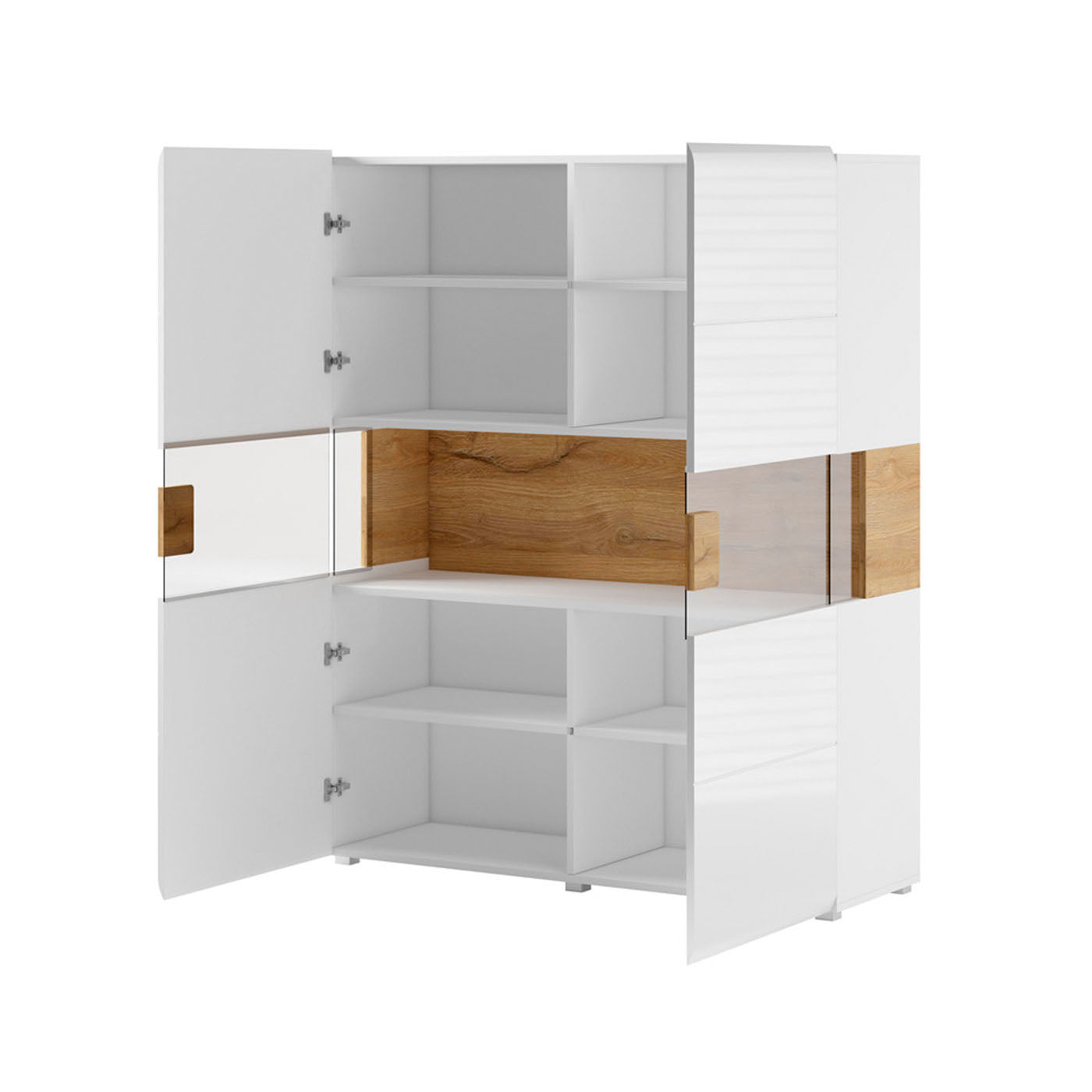 Kumode Tola 122/39/152 cm balts/San Remo ozols - N1 Home