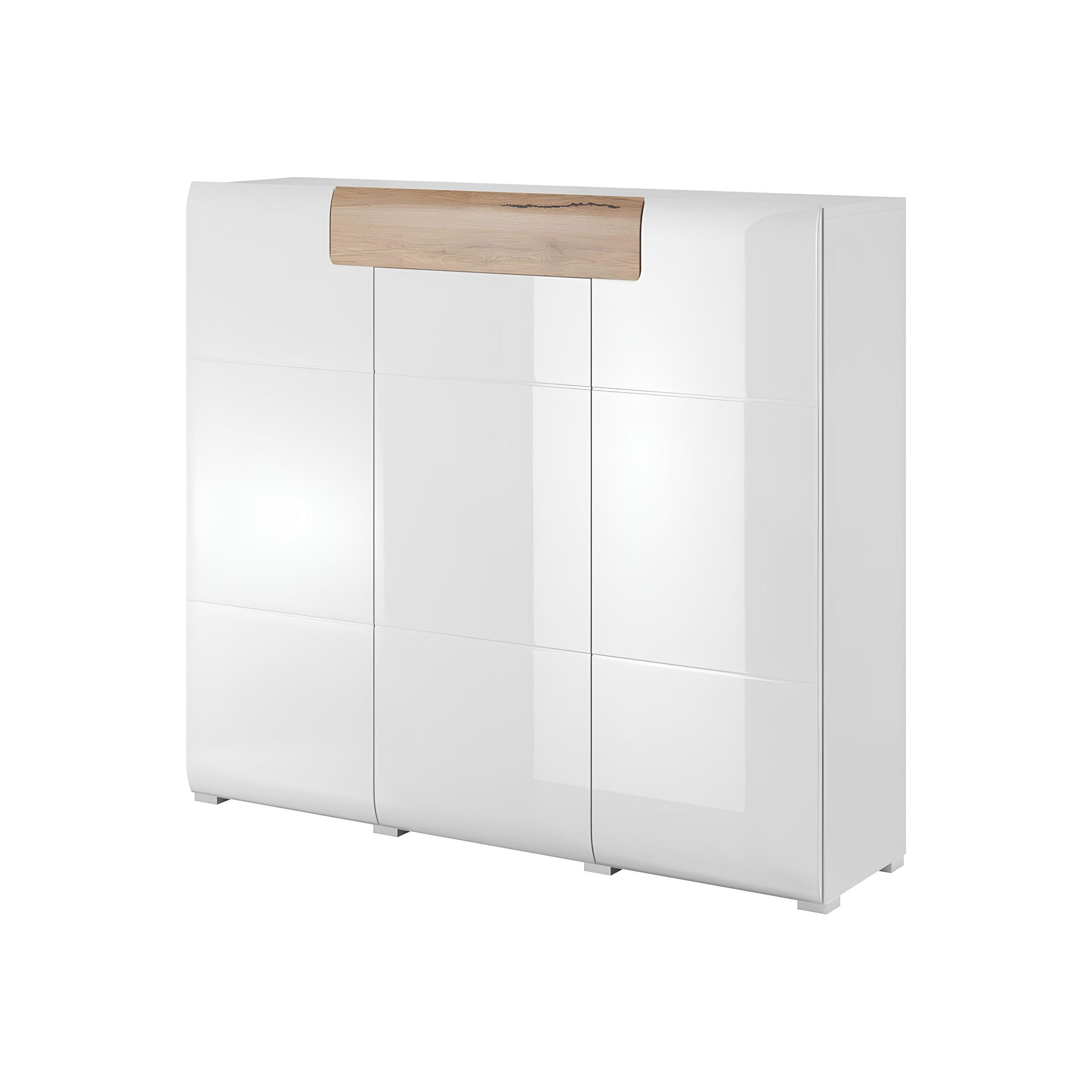 Kumode Tola 147/39/131 cm balts/San Remo ozols - N1 Home