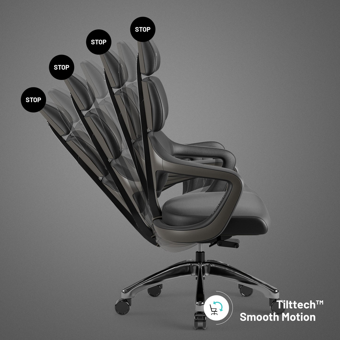 Krēsls V - Mo 121.5-131/55/69 cm melns - N1 Home