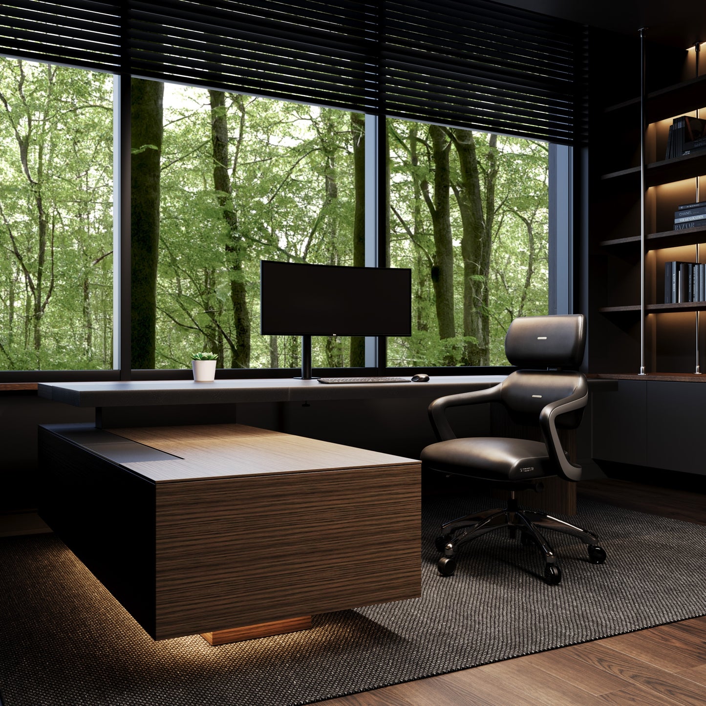 Krēsls V - Mo 121.5-131/55/69 cm melns - N1 Home