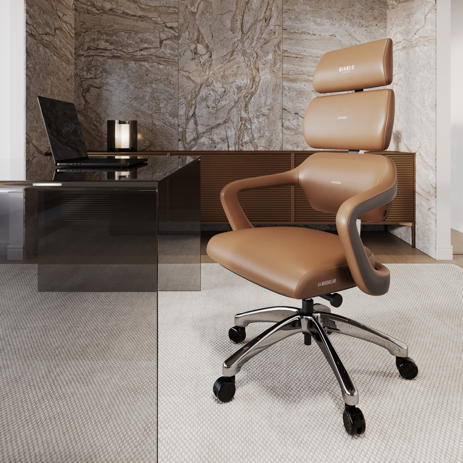 Krēsls V - Mo 121.5-131/55/69 cm brūns - N1 Home