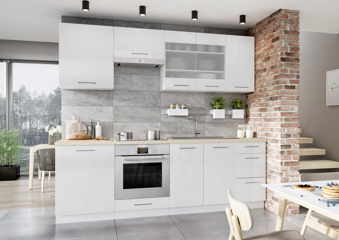 Virtuve VIKO 240 cm balts - N1 Home