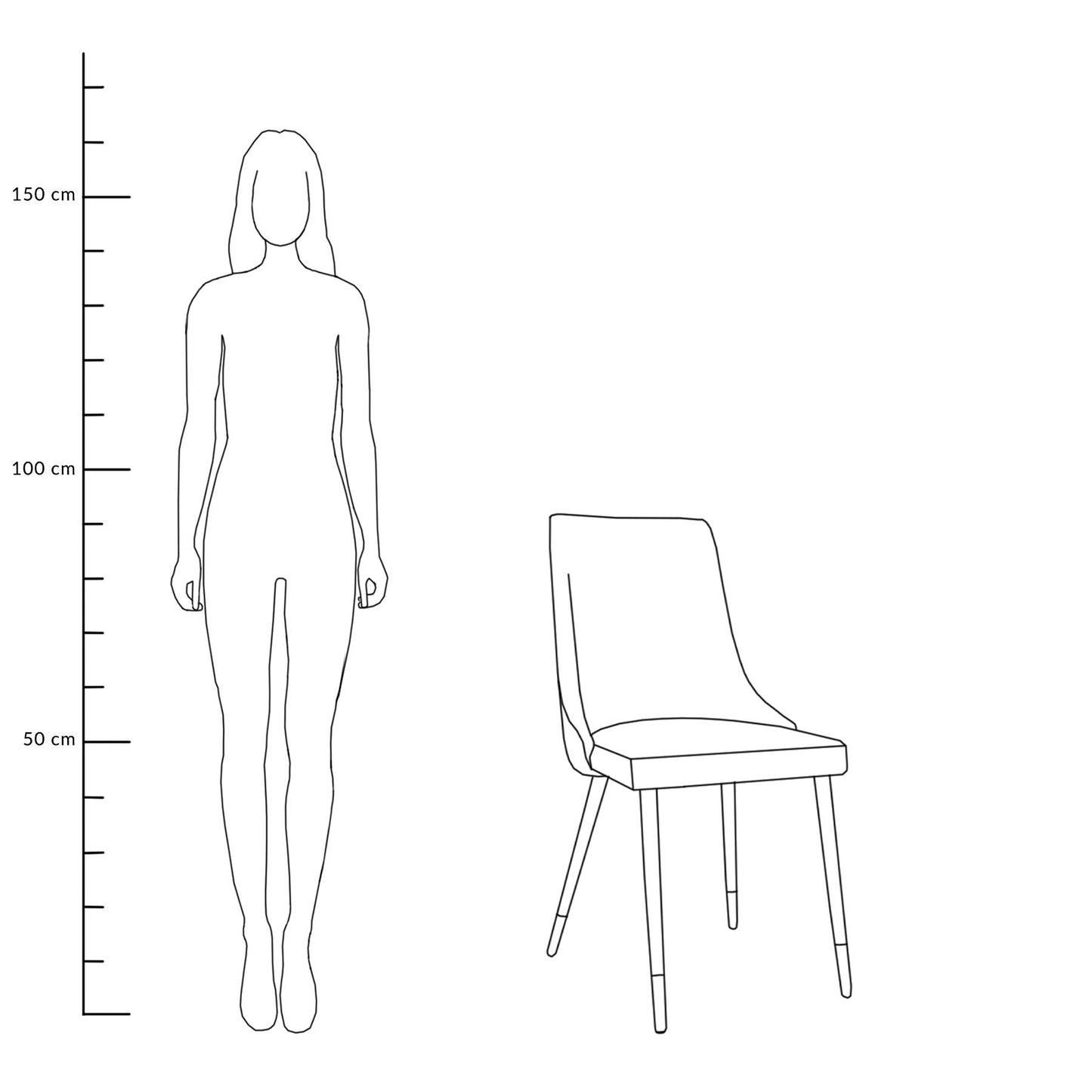 Velūra krēsls LOGAN pelēks 44x44x92 cm