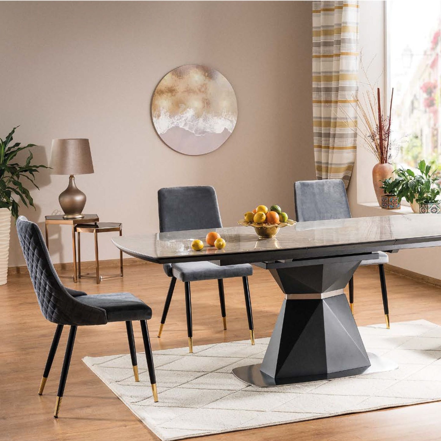 Velūra krēsls LOGAN pelēks 44x44x92 cm