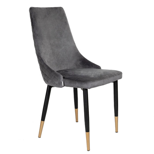 Velūra krēsls LOGAN pelēks 44x44x92 cm