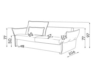 Dīvāns Verona Befame 195/98/106; 221/98/106 cm jūras zils