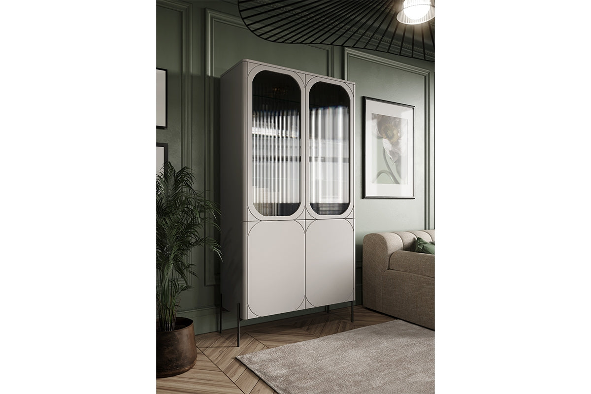 Vitrīnas skapis BARI 104/200/45 kašmirs