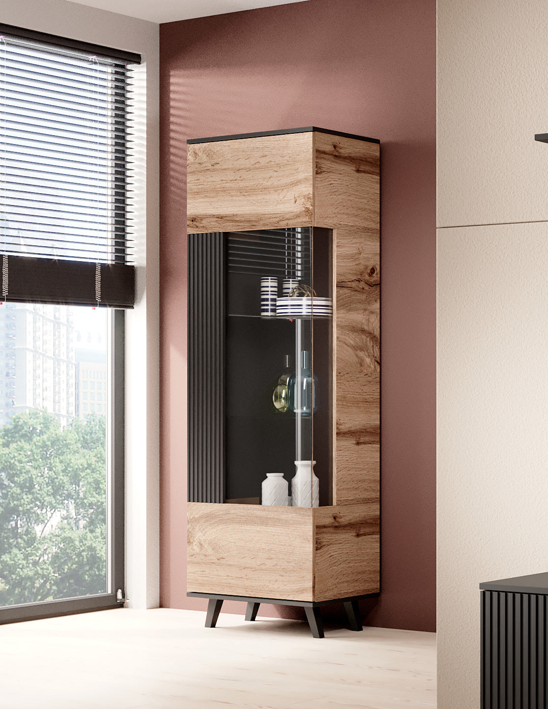 Vitrīnas skapis BERLIN 60/40/182 cm