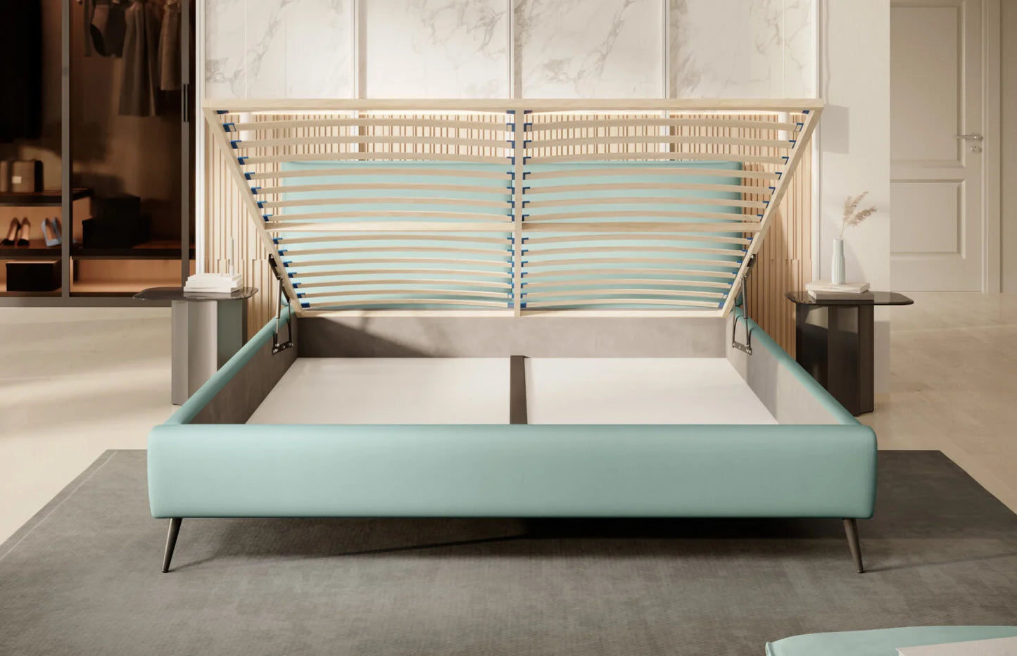 Gulta Zoy 140/160/180 x 200 cm gaiši zils - N1 Home