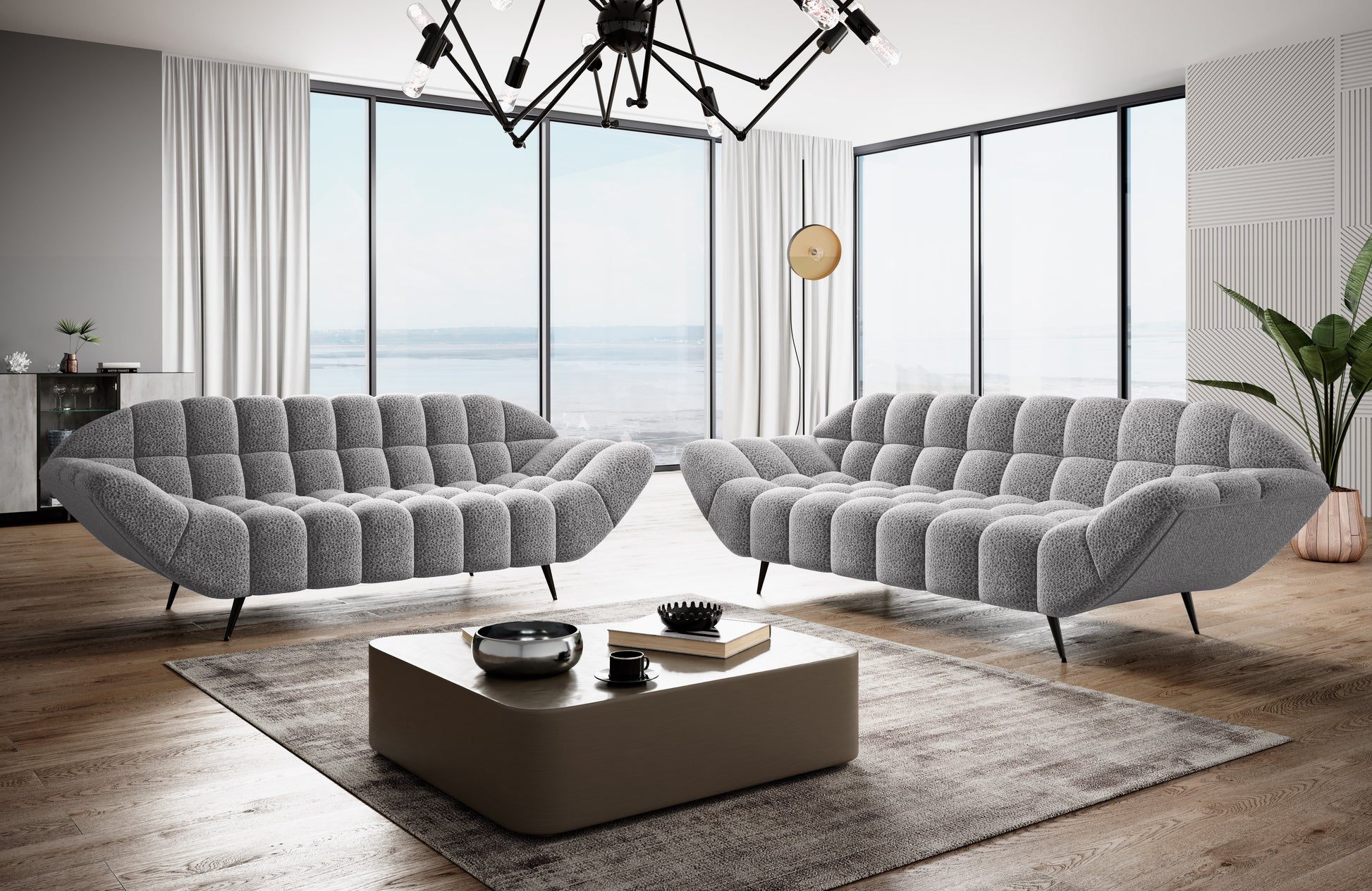 Dīvāns AIZ 200/94/82 cm pelēks - N1 Home