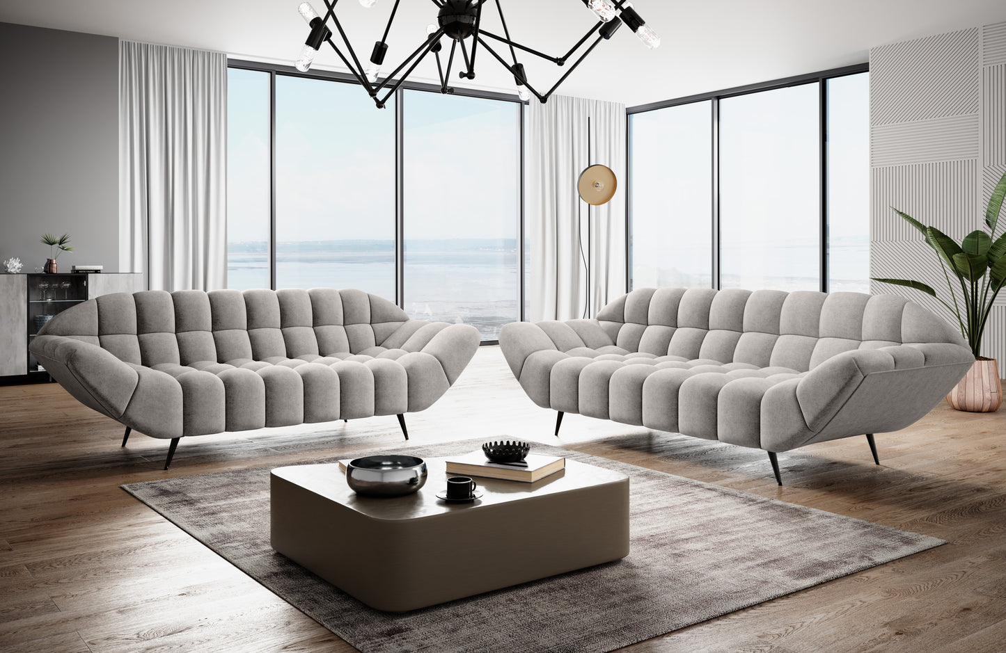 Dīvāns AIZ 200/94/82 cm pelēks - N1 Home