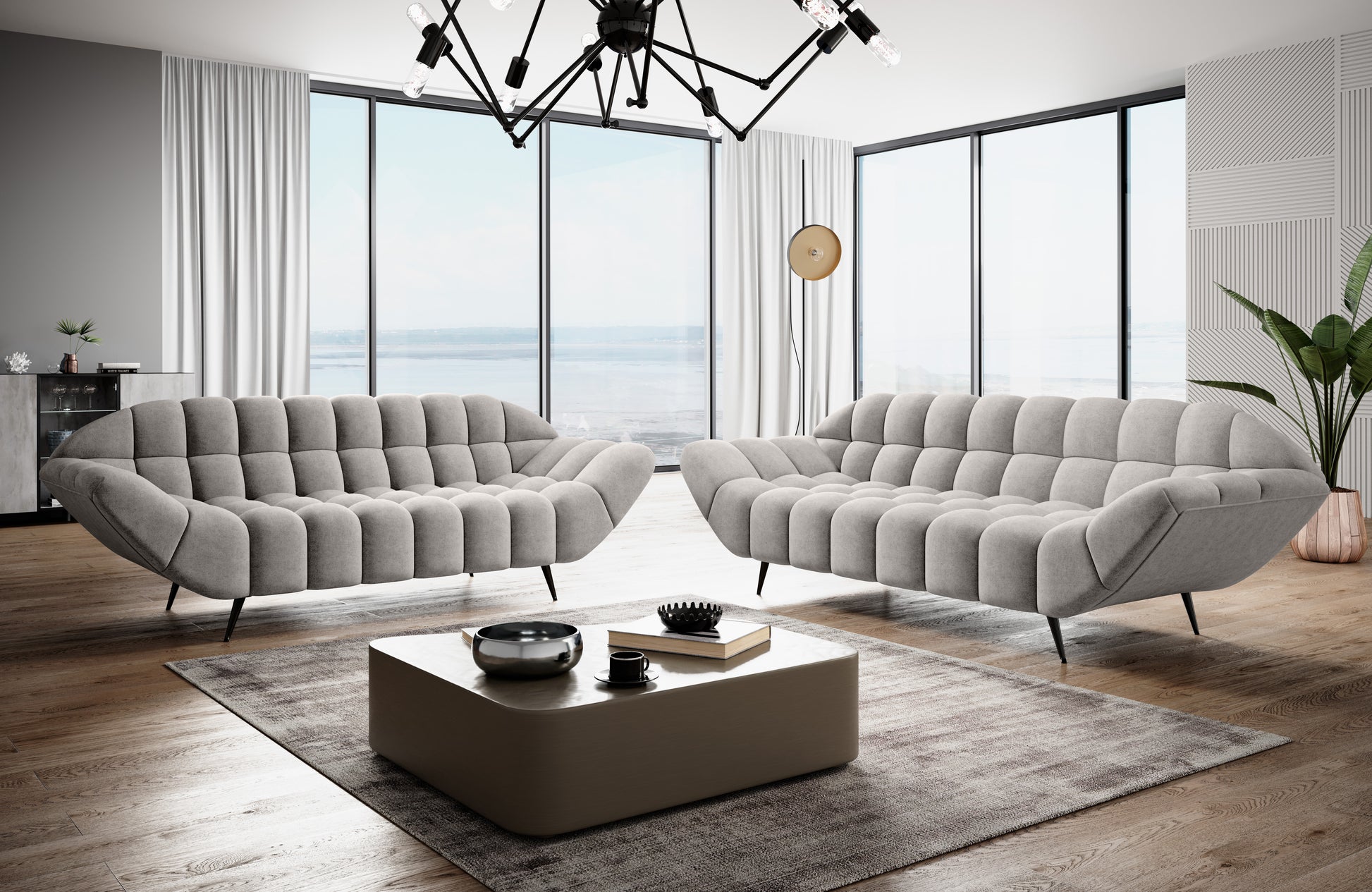 Dīvāns AIZ 200/94/82 cm pelēks - N1 Home