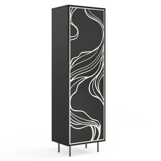 Skapis Maros 60/42/200 cm melns/kašmirs