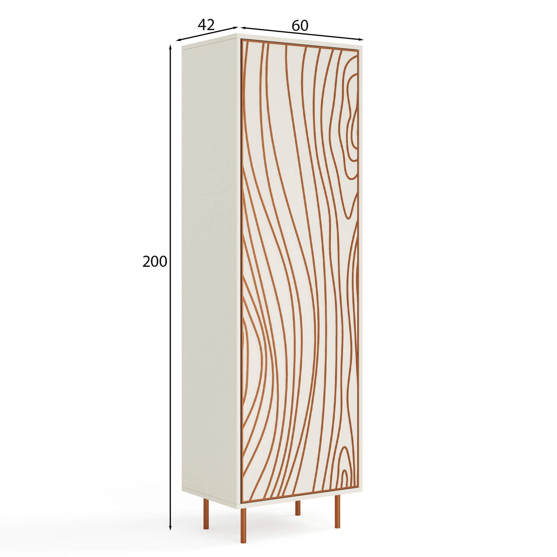 Skapis Tivas 60/200/42 cm kašmirs/varš - N1 Home