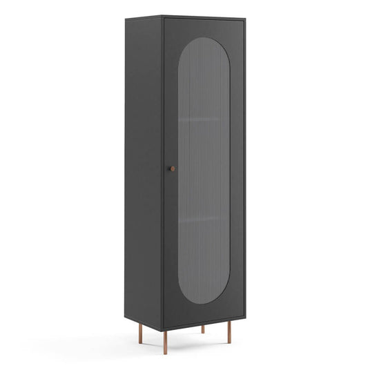 Vitrīnas skapis Volto 200/60/42 cm melns/varš