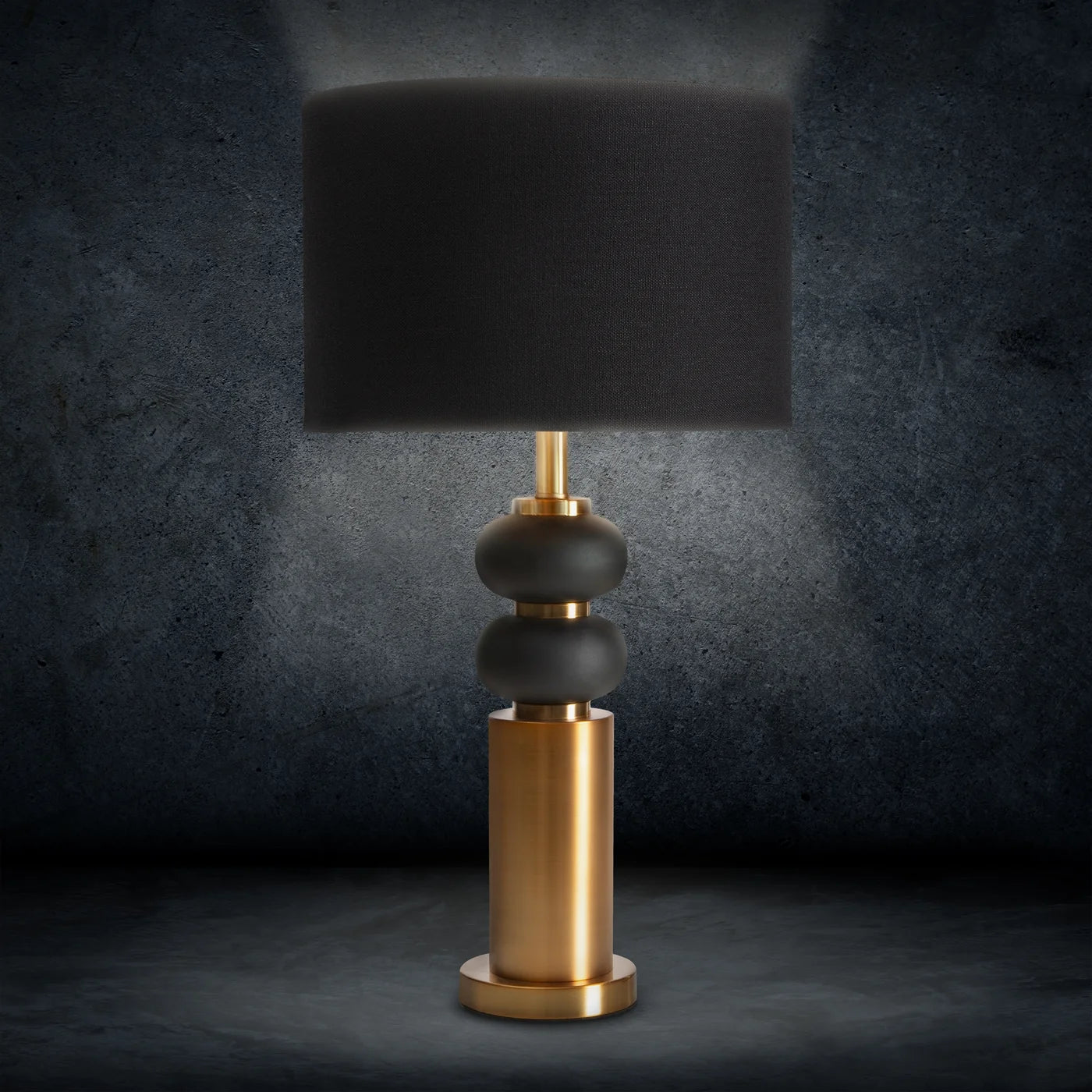 Galda lampa Soph 38/70 cm melns/zelts - N1 Home