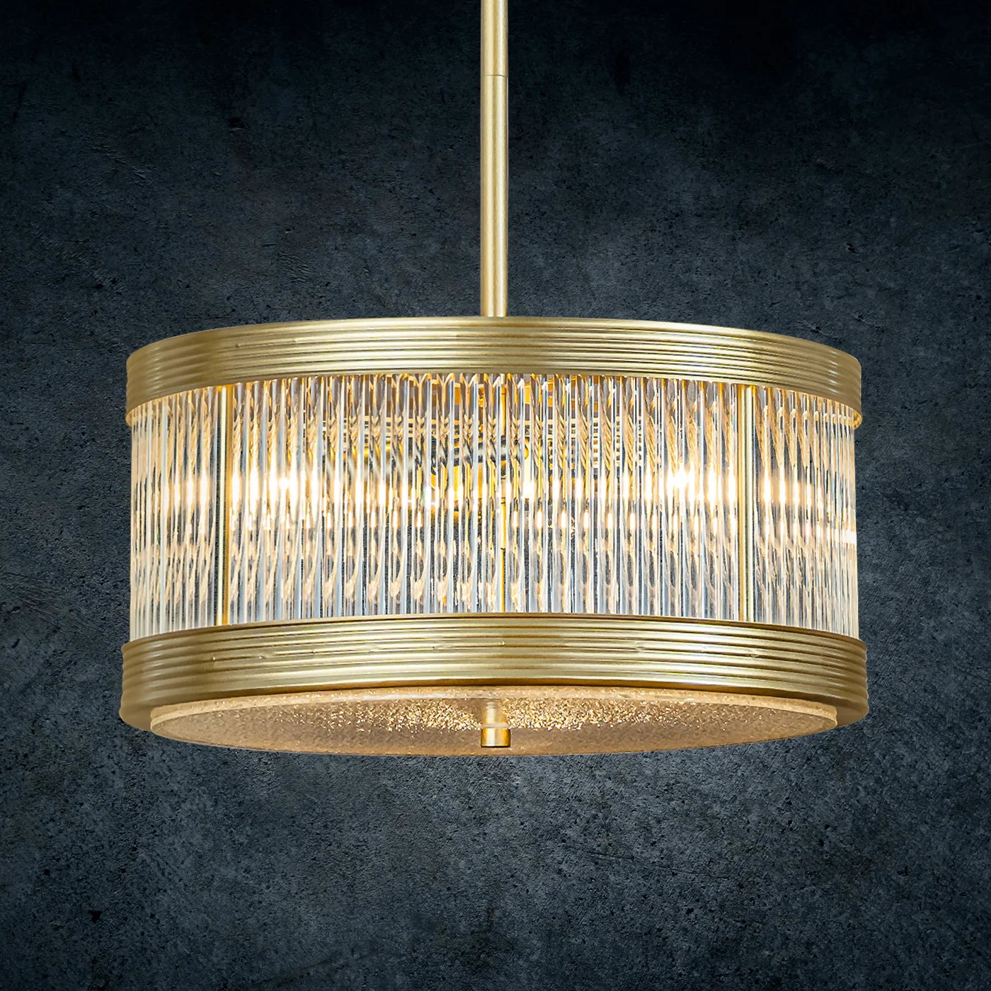 Lustra Kyl dekorēta ar stikla akcentiem, 40 x 109 cm, zelts - N1 Home