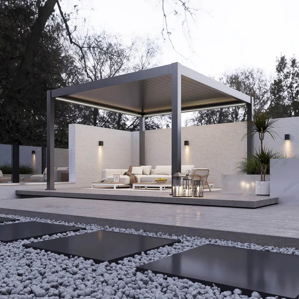 Pergola tarasowa Dele PRO Automātiskā 4x4 + LED antracīts - N1 Home