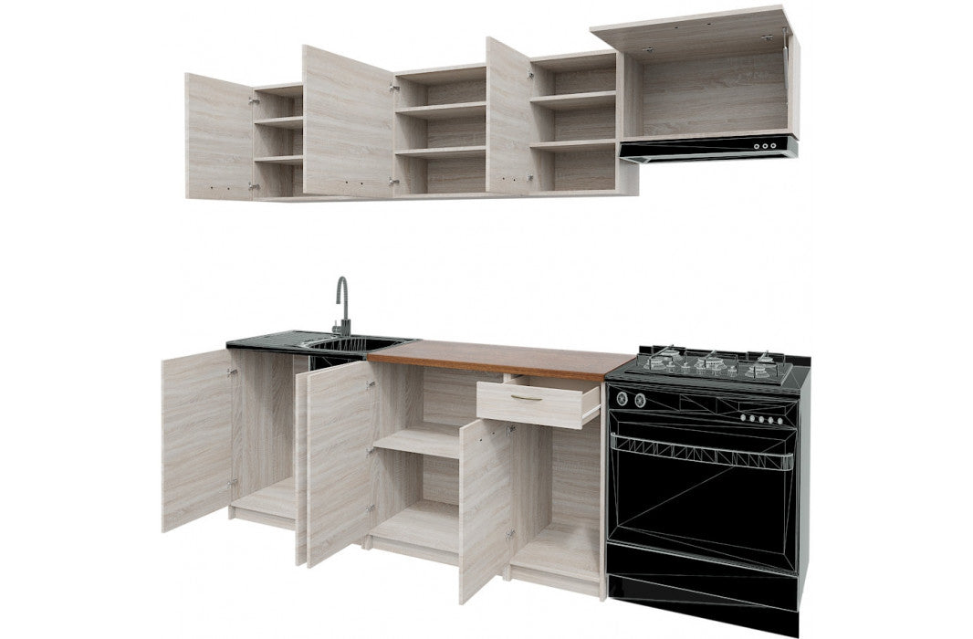 Virtuve MOKA 240 cm sonoma ozols - N1 Home