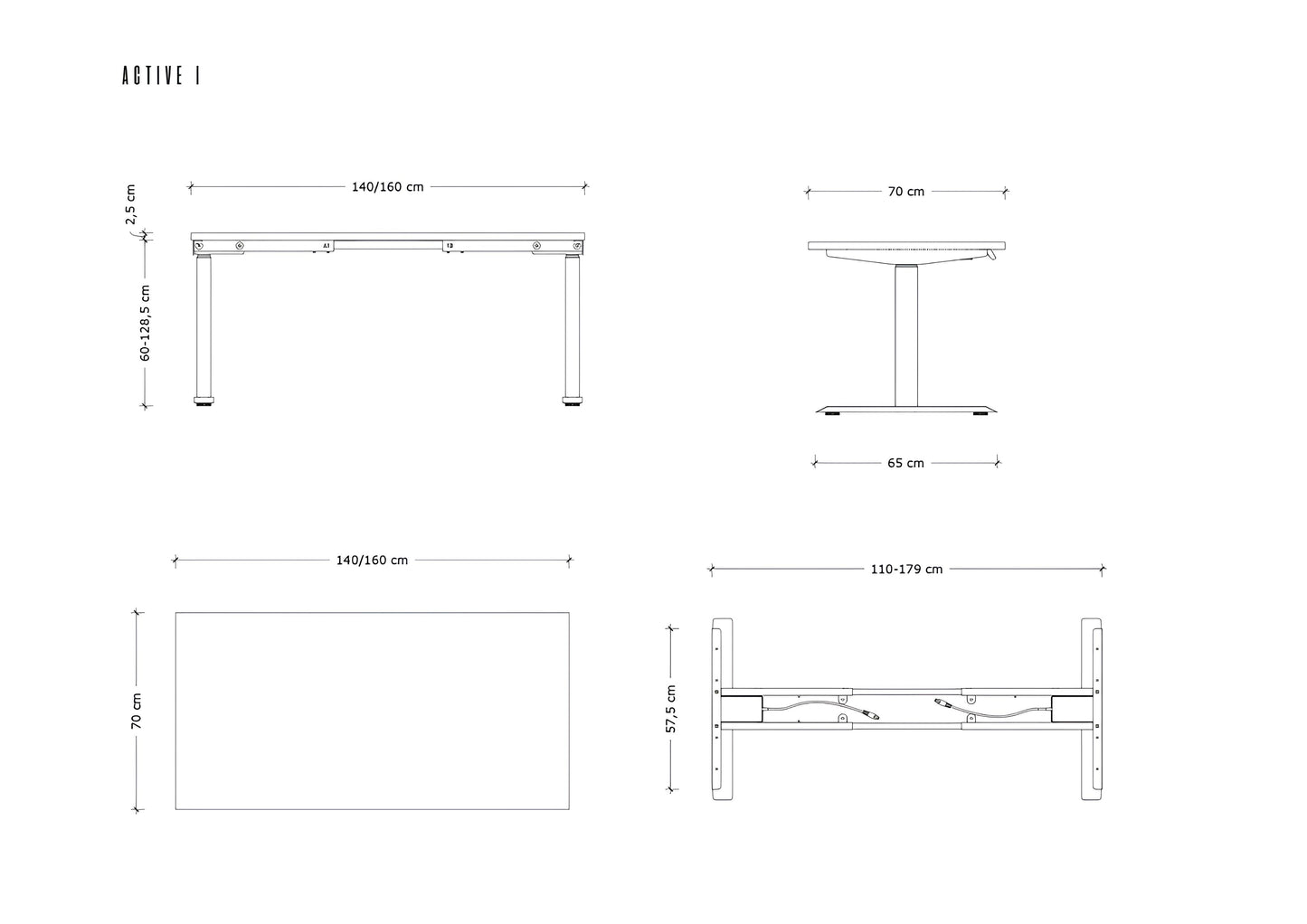 Galds Aktiva I 140;160/70 cm pelēks/antracīts - N1 Home