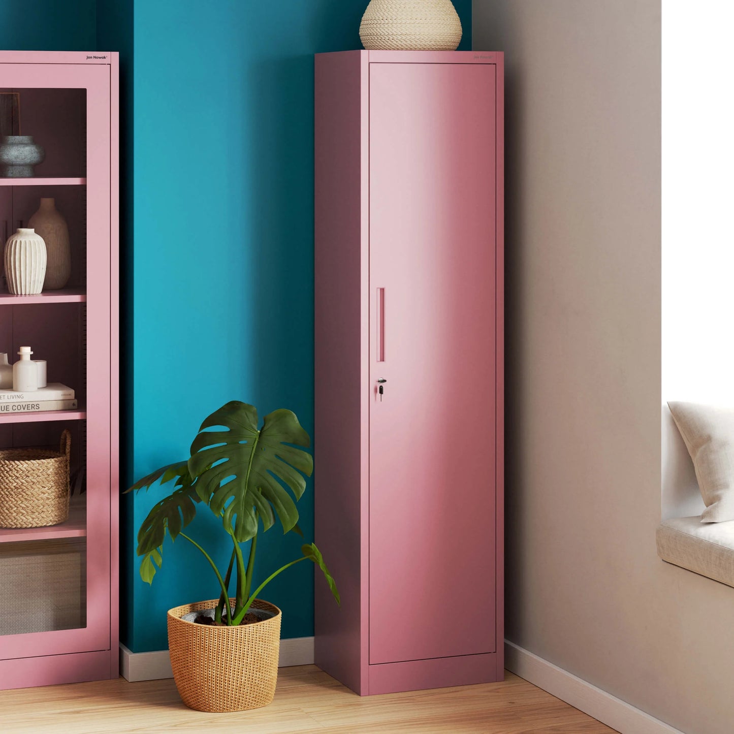 Biroja skapis Aleal 185/45/40 cm rozā - N1 Home