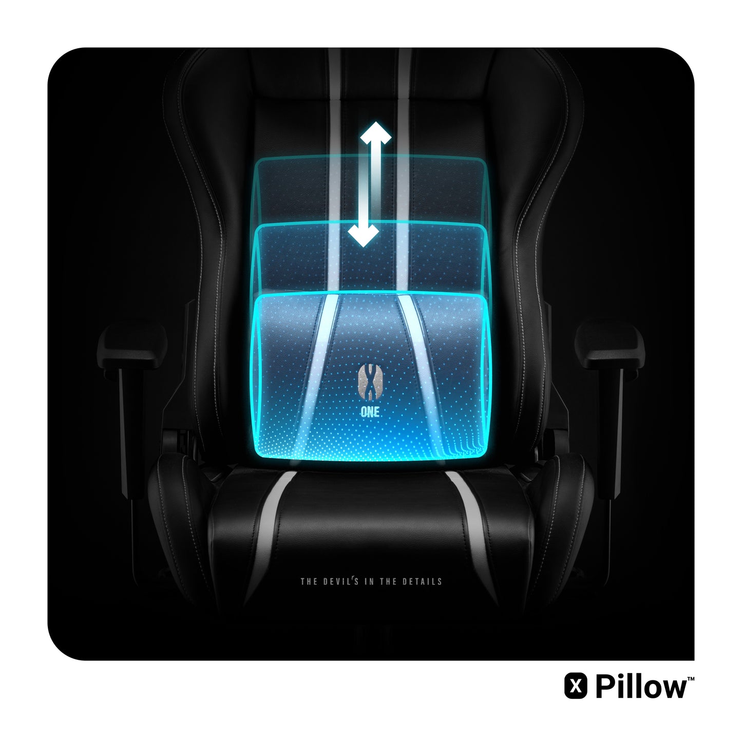 Krēsls X - ON 124-134/68/55; 134-144/72/62 cm melns/balts - N1 Home