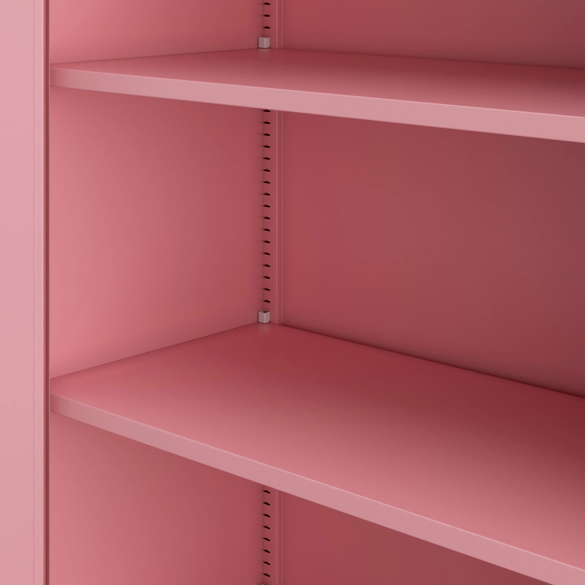 Stikla durvju AMA tērauda skapis 185/90/40 cm rozā - N1 Home