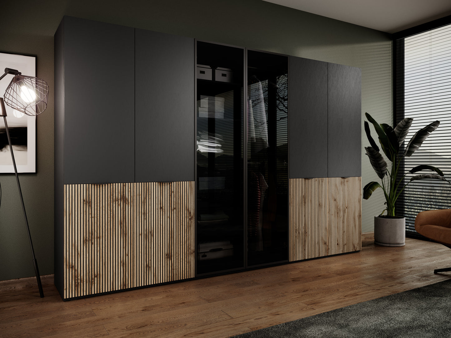 Skapis KOTO 101/200/51 melms/ozols - N1 Home