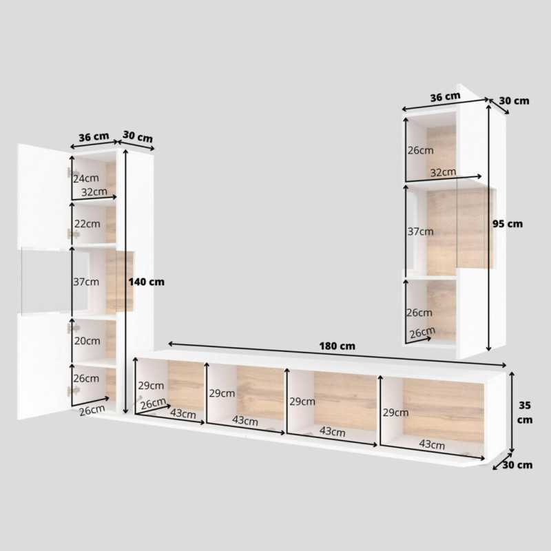 Sienas bloks Avalon 180/140/35 cm melns oniks/Votan ozols
