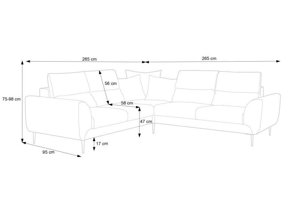 Dīvāns Koro 265/265/128 cm - N1 Home