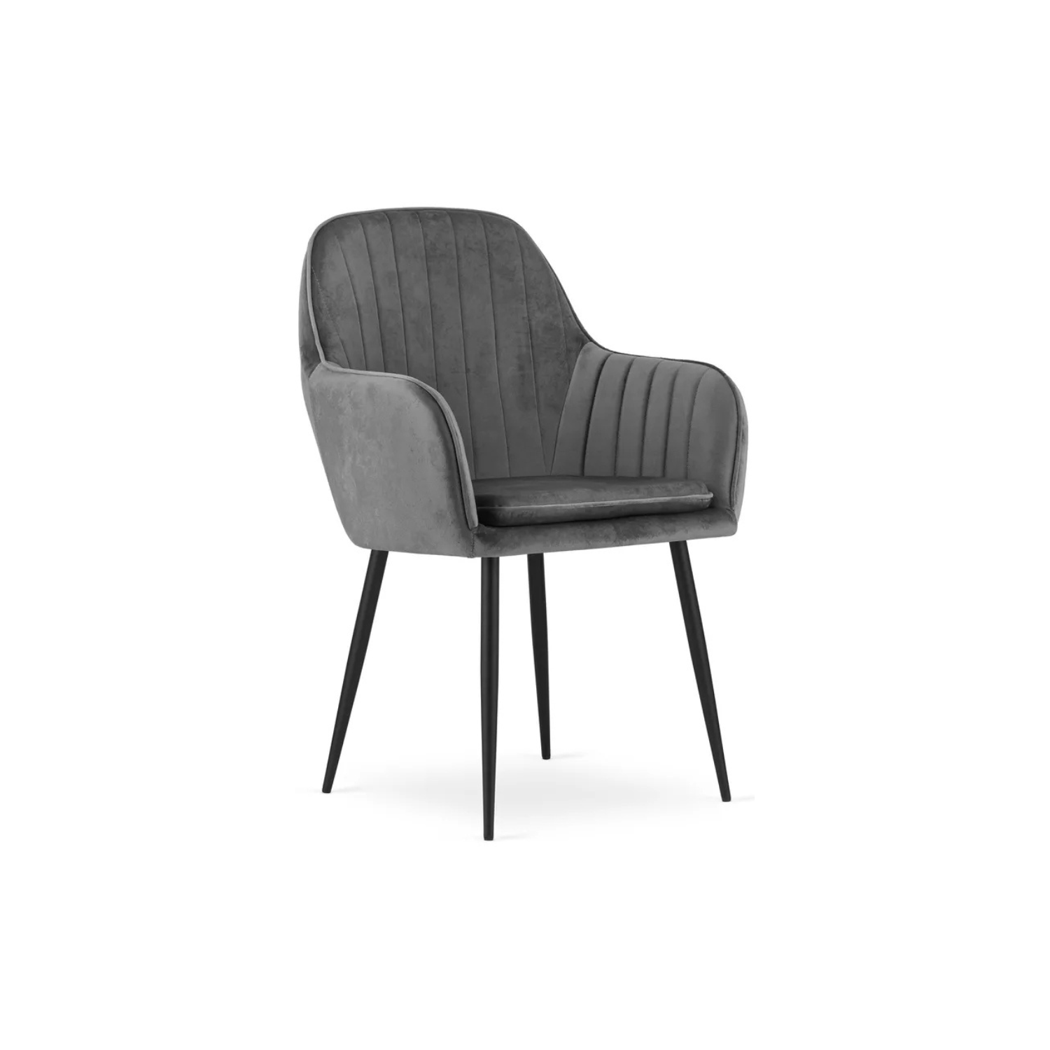 MERSYM Polsterēts krēsls no tumši pelēka samta - N1 Home