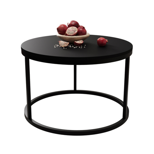 BELLO Apaļš kafijas galdiņš 60 cm, matēts melns - N1 Home