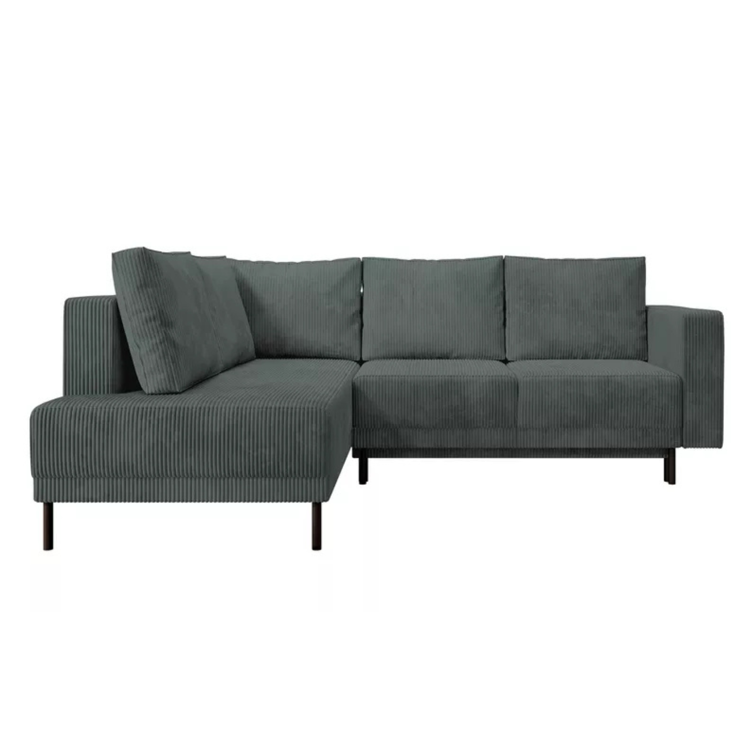 RIO Stūra dīvāns ar gulēšanas funkciju, ar konteineru, pelēks velvets, kreisa/laba puse - N1 Home