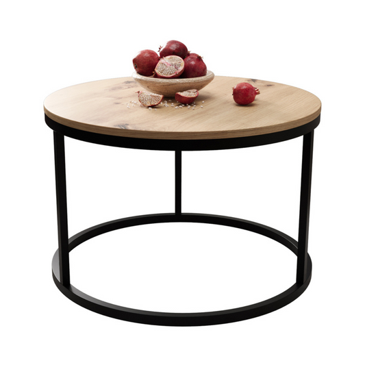 BELLO Apaļš kafijas galdiņš 60 cm, artisan ozols - N1 Home