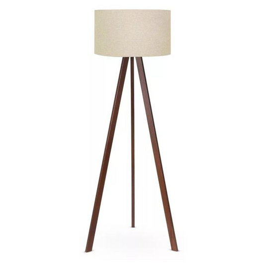 LIKASA Gaiši bēša stāvlampa uz brūna rāmja - N1 Home