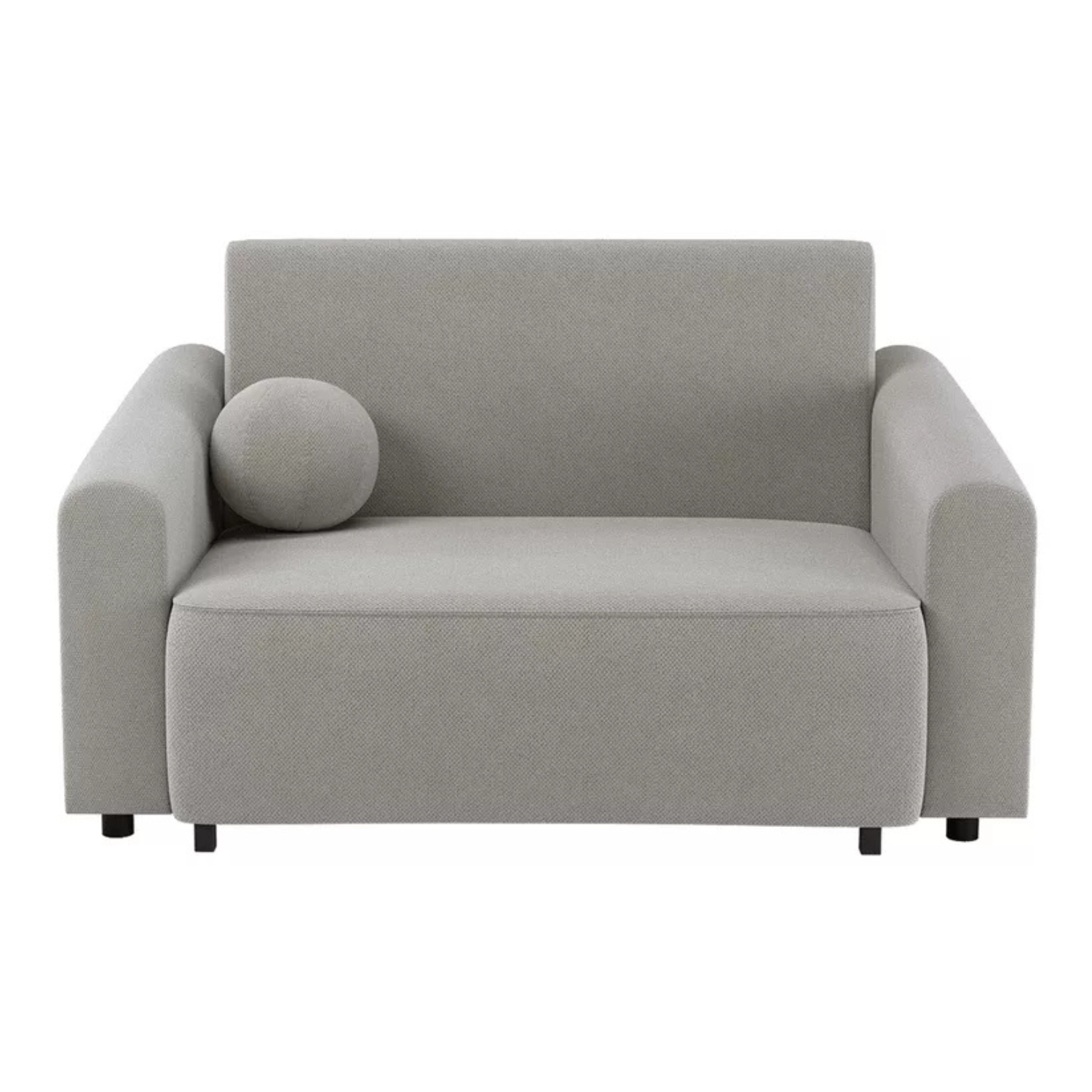 VIOSTE Divvietīgs dīvāns, 110 cm, ar glabātuvi, pelēks un bēšs hidrofobs šenils - N1 Home