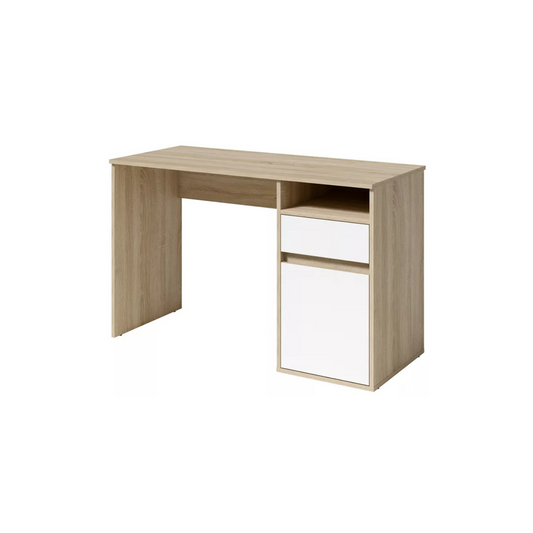 CILA Rakstāmgalds ar atvilktni un skapi 120 cm, sonoma ozols / balts - N1 Home