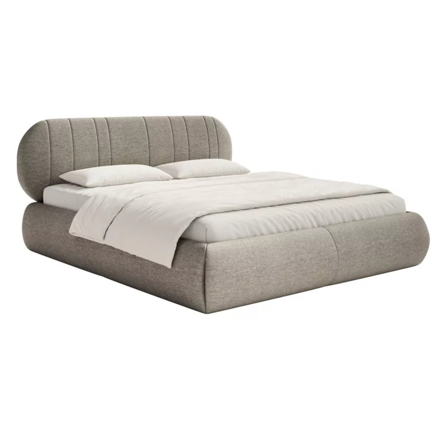 MELIOSA Mīkstā gulta 140/160/180x200 cm, pelēki bēša bize - N1 Home