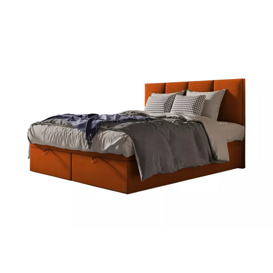 CATALEMER Kontinentālā gulta 140/160/180/200 x200 cm ar matraci un konteineriem, vara samts - N1 Home