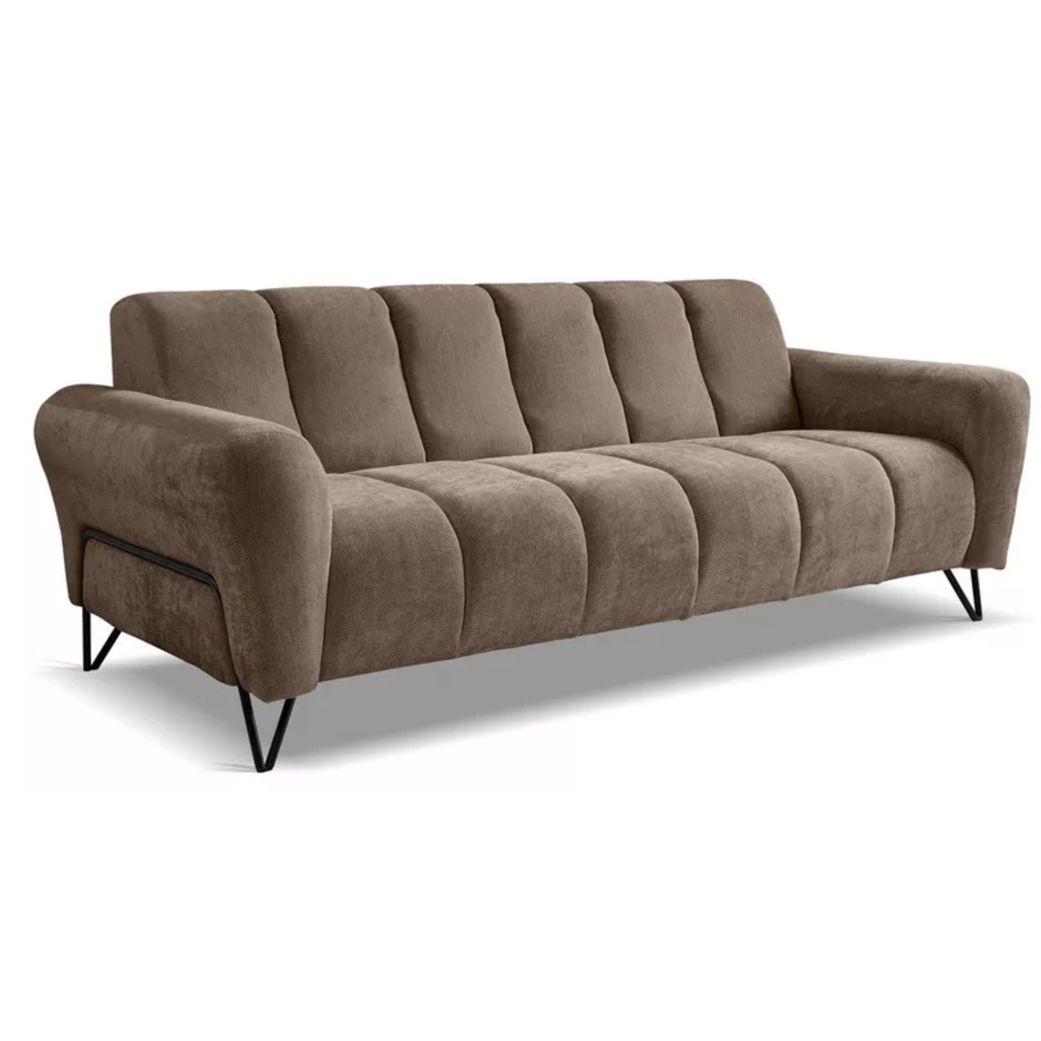 LAREVO Trīsvietīgs dīvāns, brūns šenils - N1 Home