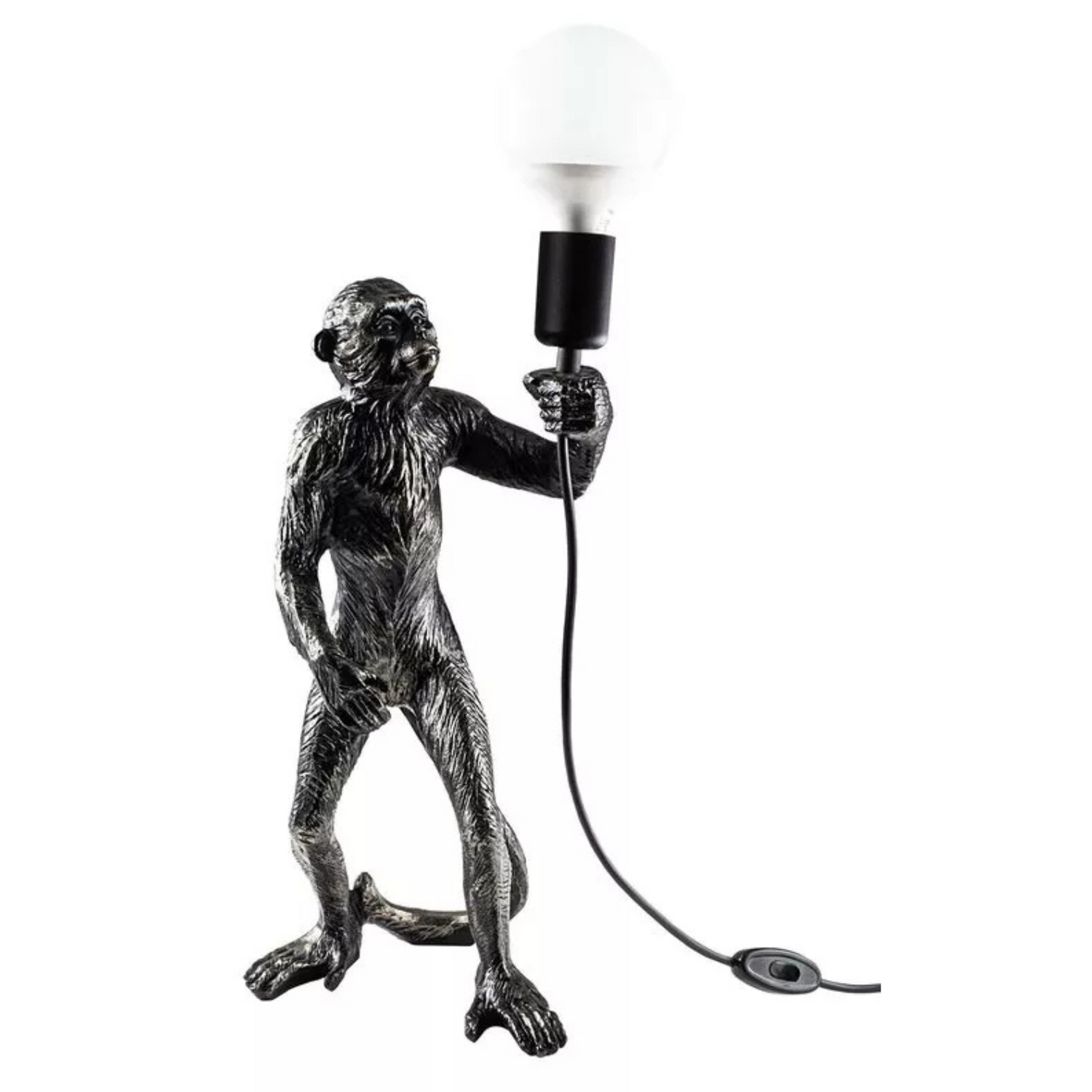 FITZPROF Galda lampa ar mērkaķi, melna - N1 Home