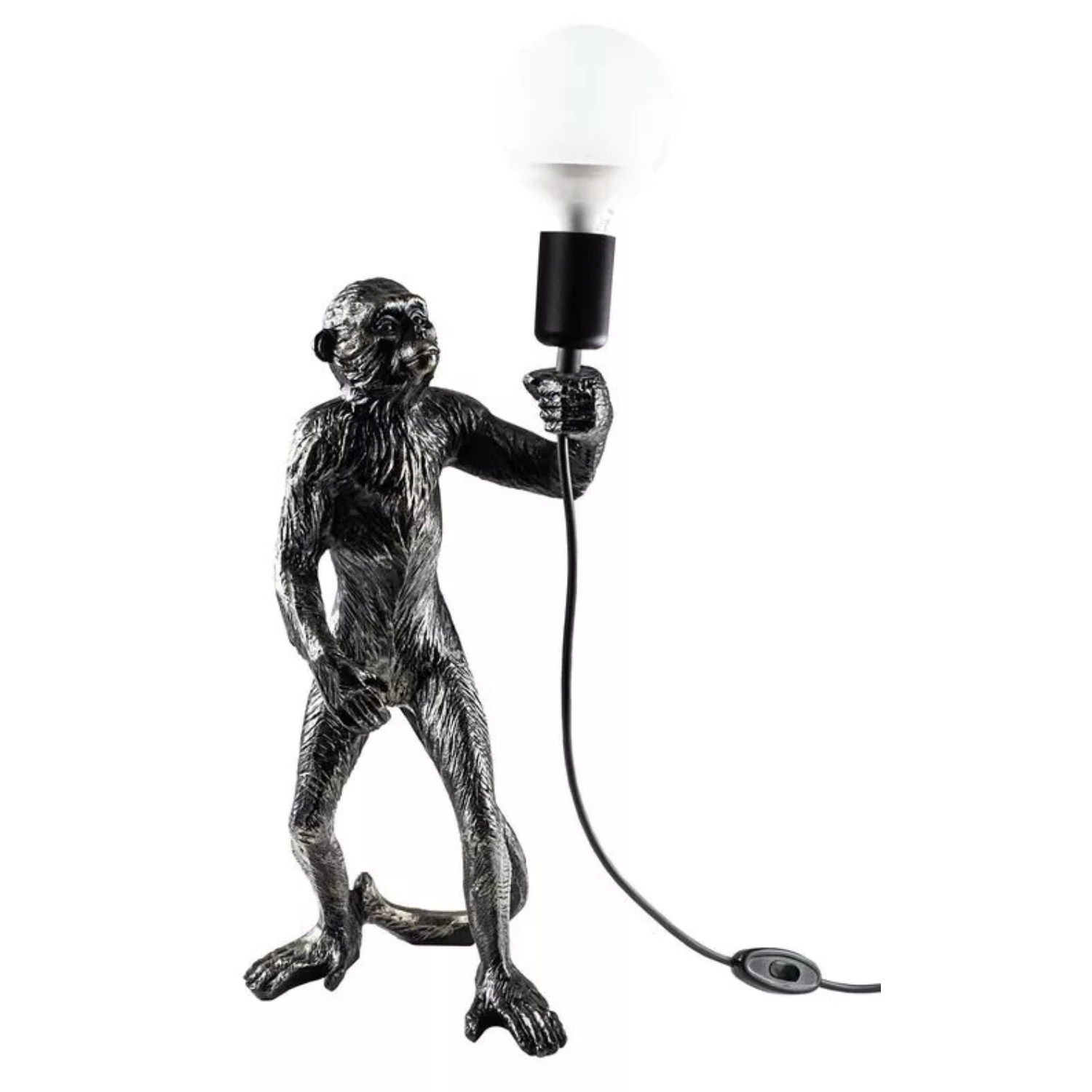 FITZPROF Galda lampa ar mērkaķi, melna - N1 Home