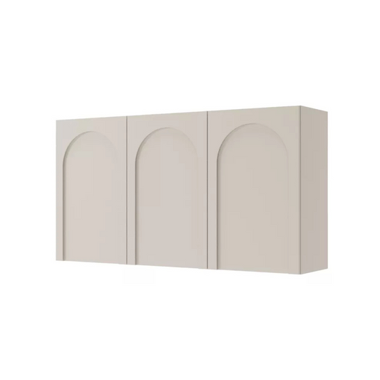 KADIA Trīsdurvju kumode ar frēzētām fasādēm, 150 cm, pelēks bēšs - N1 Home