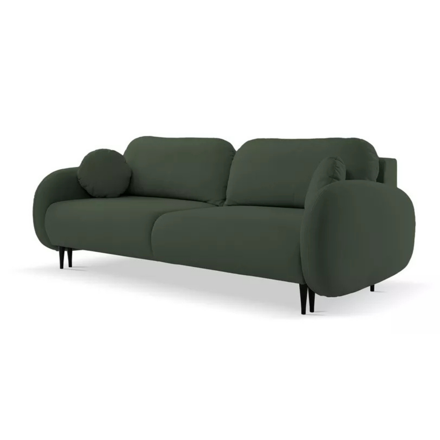 FRABA Izvelkamais dīvāns ar gulēšanas funkciju, veļas konteineru, olīvu samts - N1 Home