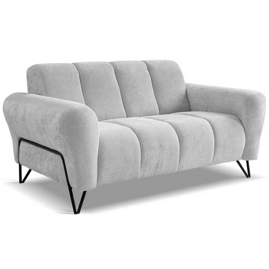 LAREVO Divvietīgs dīvāns, gaiši pelēks šenils - N1 Home