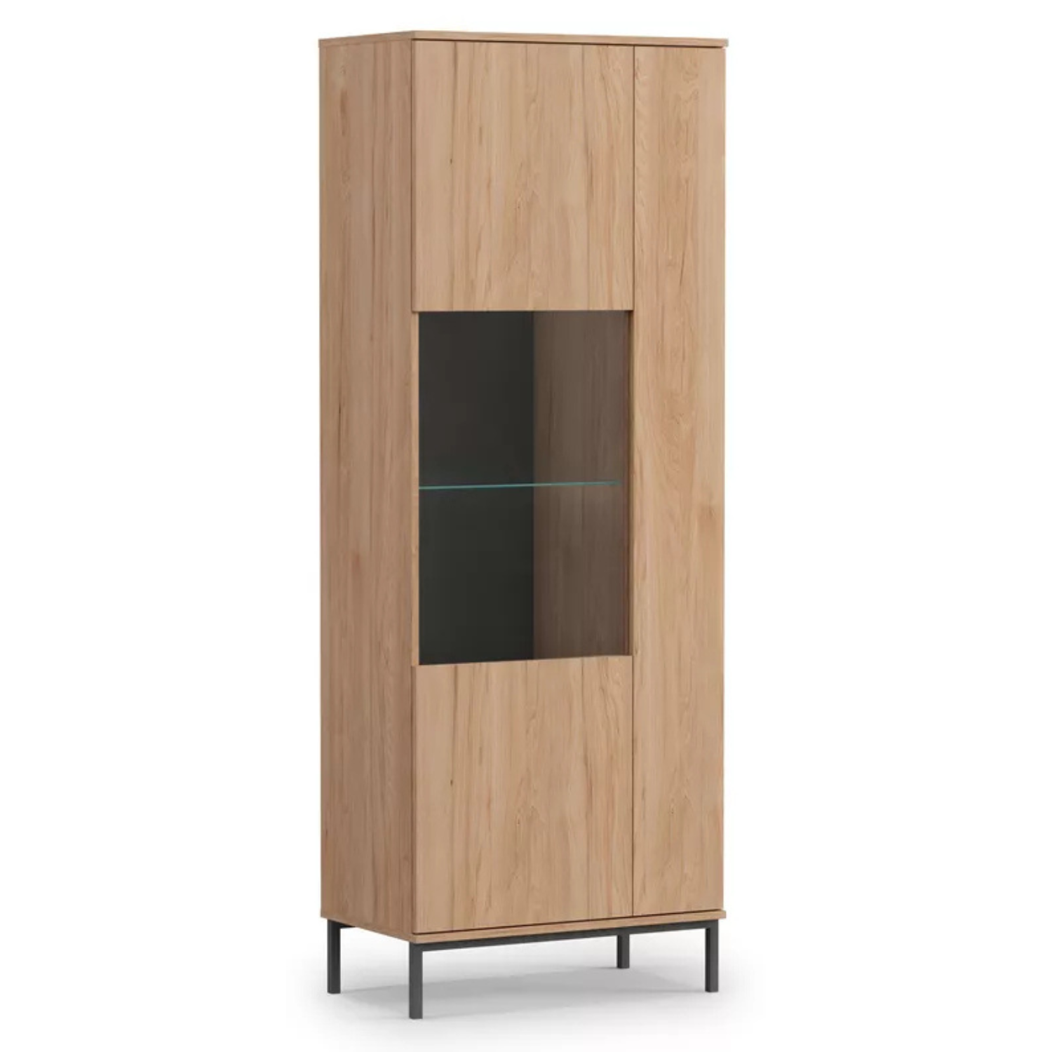 RILAPE Divdurvju vitrīnas skapis 70 cm, hikorijs - N1 Home