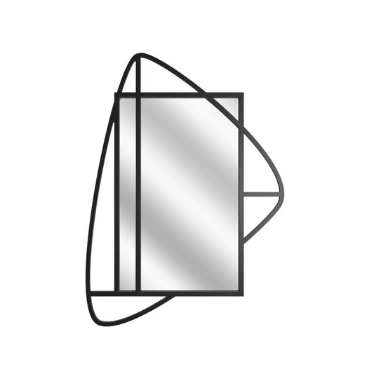 LUCME Sienas spogulis 95x69 cm melnā rāmī - N1 Home